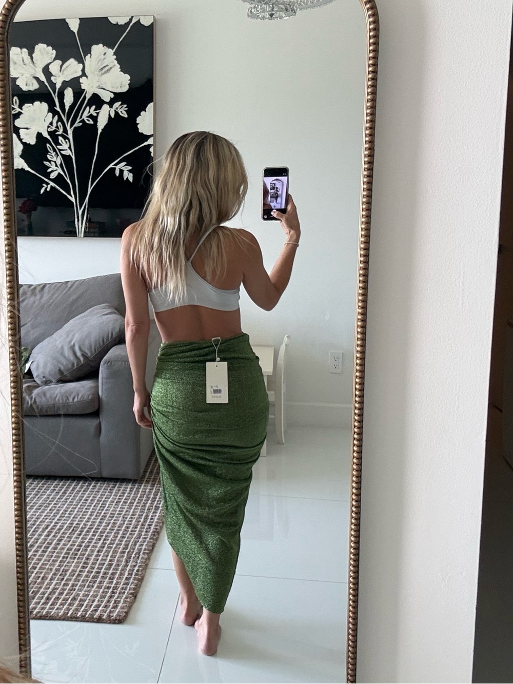 Baobab Collection Metallic Green Shimmer Pareo and One Piece Nikka Set Size S - Picture 6 of 10